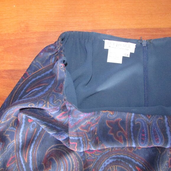 DUE per DUE Silk Print Skirt - Sz 14W - NEW - Picture 5 of 10